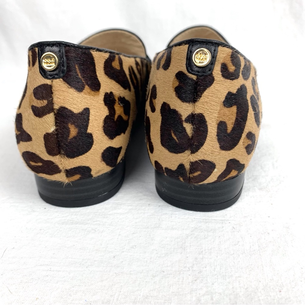 COLE HAAN “The Go To Pearson” Genuine Calf Hair Leopard Print Flats Loafers sz 6 - Picture 8 of 11